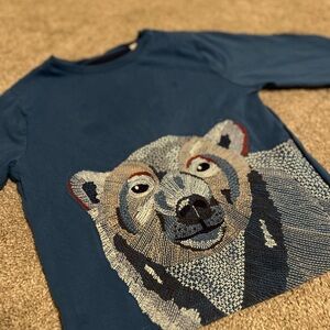 🐻‍❄️Mini Boden Navy Bear Long Sleeve Tee